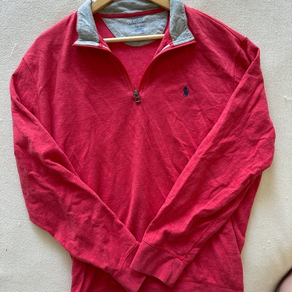 Polo by Ralph Lauren Red Quarter-Zip Sweatshirt